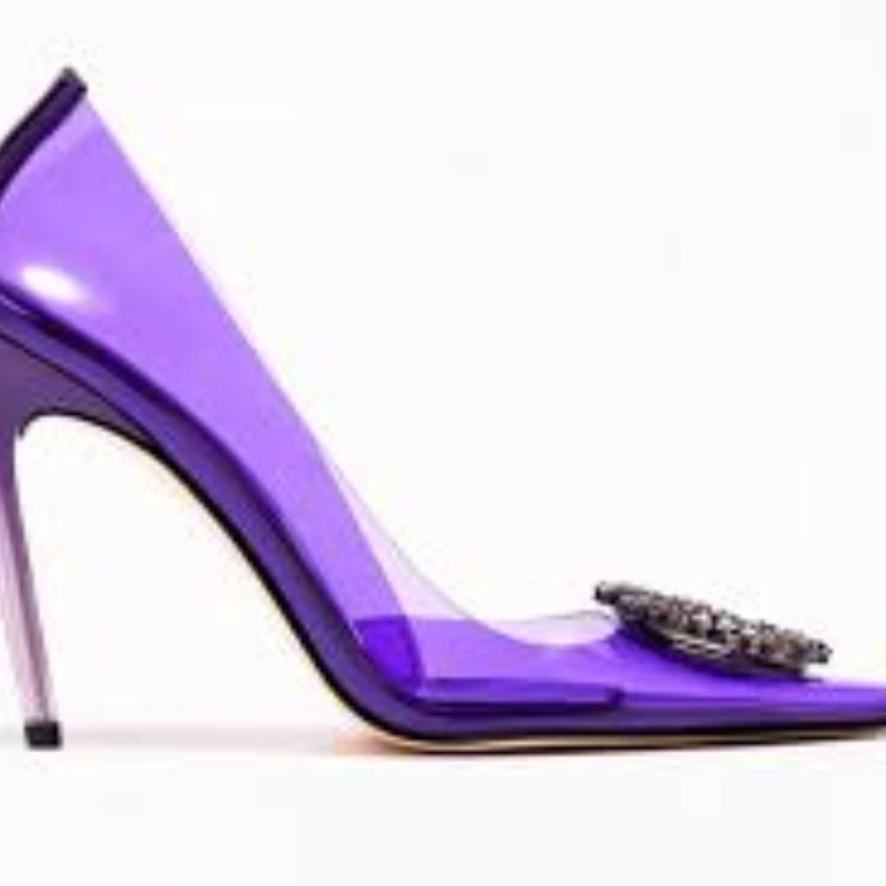 Good American Cinderella Lucite Pointed Toe Pumps - Picture 10 of 10